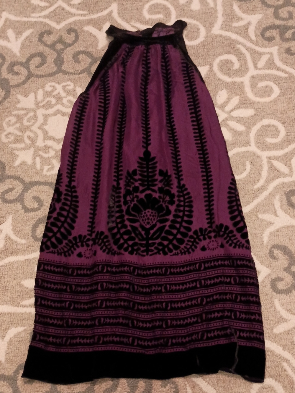 Studio M Purple Dress with Black Velvet Details